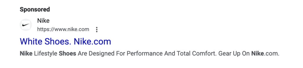 screenshot of a paid advertisement