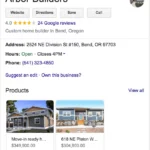 Google My Business Listing for Arbor Builders