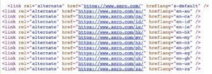 hreflang tag with all language variation attributes