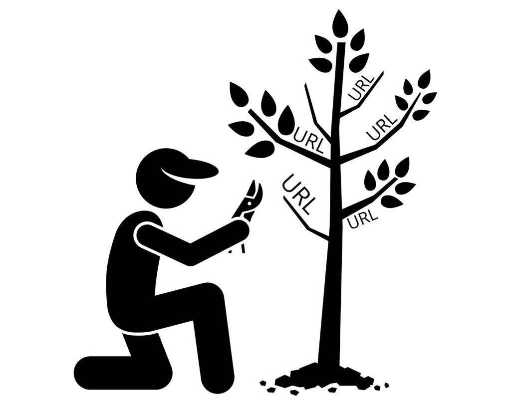 A black silhouette of a man planting a tree.