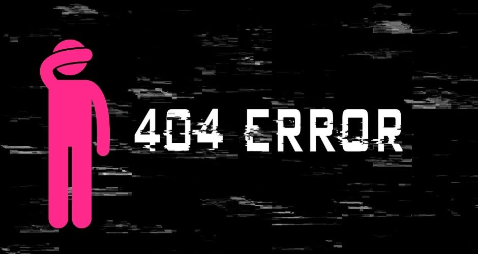 An image of a pink person with the word "404 error" displayed, ideal for startups looking to optimize their SEO.
