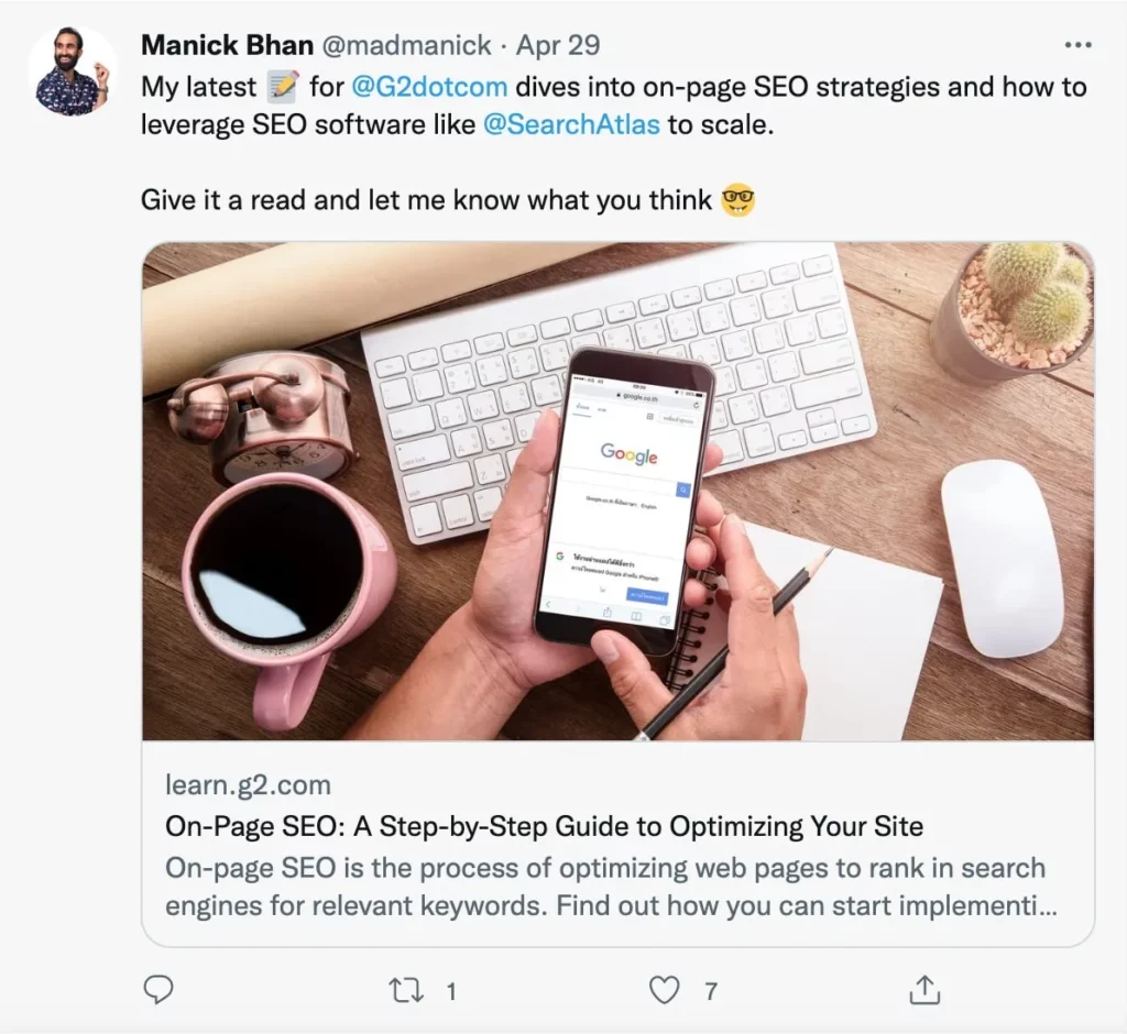 a twitter post where the shared content includes Twitter Cards