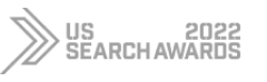 The us search awards logo on a black background.
