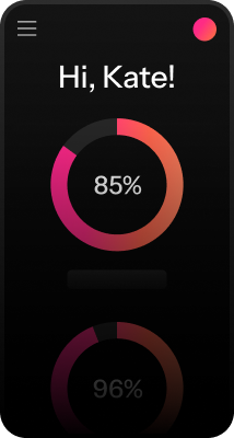 percent circles mobile